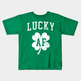 Lucky AF - St. Patrick's Day Shamrock Kids T-Shirt